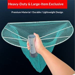 Rastrello per Lumache Overshot, Attrezzo da Pesca in Materiale PE ad Alta Resistenza, Manico in Legno, Maglia da 3mm, Lunghezza 60cm - Product Image 2