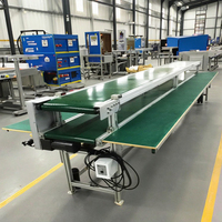 Convoyeur industriel personnalisé CE avec table de travail pour usines de fabrication, usine d'électronique, ligne d'assemblage, établi, éclairage LED