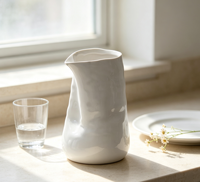 Vase Minimaliste en Céramique et Porcelaine Blanc Pur Glaçuré Moderne pour Décoration de Table, Salon, Anniversaire