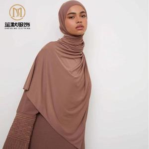 Vente chaude Jersey Personnaliser Logo Premium Élégant Hijab Stretchy Jersey Doux Durable Haute Qualité Écharpe De Luxe ITY Femme Musulmane - Product Image 3