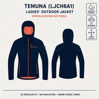 Veste softshell pour femme Alpine PRO, respirante, coupe-vent, extensible, avec capuche, pour la randonnée printemps-automne