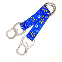 Porte-clés décapsuleur en polyester tissé personnalisable, simple, durable et écologique, avec conception sécurisée pour les clés