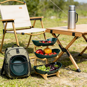 Prato de frutas com 3 camadas, cesta de frutas branca, bandeja PP com suporte para servir frutas, sobremesa, suporte para servir em casa - Product Image 5