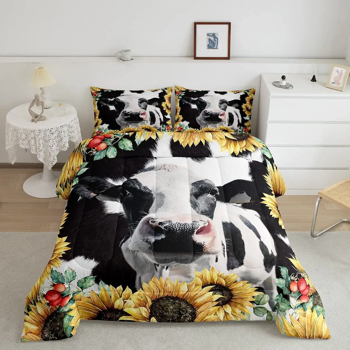 पश्चिमी अमेरिका मेक्सिको शैली गाय लोकप्रिय दिलासा सेट के थोक पशु मुद्रित देनेवाला सेट बिस्तर सेट