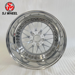Jantes de voiture en alliage d'aluminium forgé à deux pièces SJ, argent poli, multi-rayons, <span class=keywords><strong>18</strong></span>-22 <span class=keywords><strong>pouces</strong></span>, 5x112 5x120 5x114.3 PCD - Product Image 3