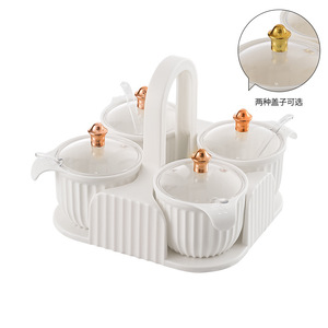 Household Kitchen Bento <b>Lunch</b> <b>Box</b> 2023 New Eco-Friendly Plastic Square Japandi Style Portable Transparent Lid Combination 1-3L - Product Image 5