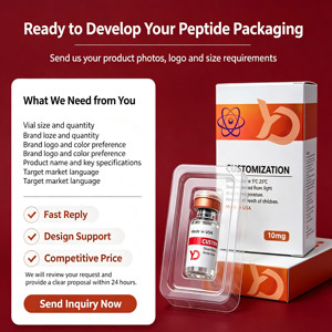 Boîte personnalisée pour flacons de peptides avec plateau en plastique et étiquettes adhésives, kit complet d'emballage pour peptides - Product Image 6
