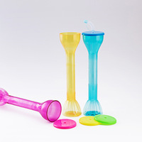 Gobelets de fête en plastique personnalisés en verre à bière gobelet de jardin sans BPA gobelet de neige fondante avec paille et couvercle pour les vacances