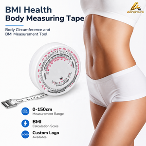 เทปวัดสัดส่วน BMI แบบยืดหดได้ 1.5 เมตร พร้อ<span class=keywords><strong>ม</strong></span>สเกลสองด้าน สำหรับ<span class=keywords><strong>วัด</strong></span>รอบเอว เพื่อการติดตามสุขภาพและการจัดการน้ำหนัก รองรับการสกรีนโลโก้ OEM - Product Image 1