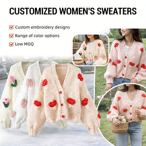 Cardigan Autunnale da <span class=keywords><strong>Donna</strong></span> in <span class=keywords><strong>Cotone</strong></span> Leggero di Alta Qualità, <span class=keywords><strong>Maglia</strong></span> Casual con Logo Frontale Personalizzabile - Product Image 1