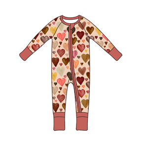 발렌타인데이 꽃무늬 봄 대나무 아기 지퍼 롬퍼 (양방향 지퍼) 맞춤 제작 - Product Image 1