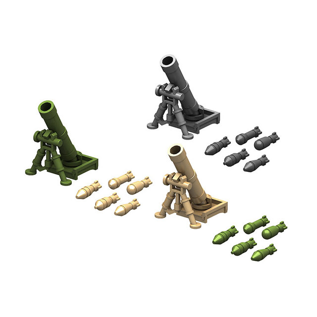High Quality Air Defense Mortar World War II Equipment Parts Soldier Accessories Army Military Weapons Kits Building Blocks Toys