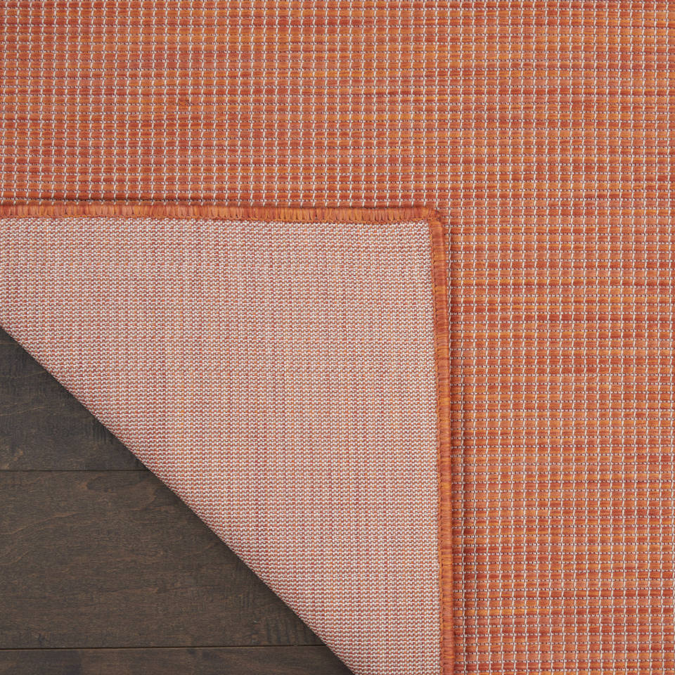HMS 8' Modern Indoor/Outdoor Rust Runner Rug Handmade Jute Wool ...