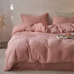 थोक सुपर नरम 100% कपास मस्लिन 2 परतों में फिट शीट डुवेट कवर मस्लिन गेज बिस्तर - Product Image 1