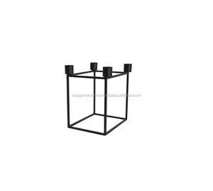 Candelabro de METAL con diseño de tipo caja negra, vela de alta calidad, soporte de alambre negro - Product Image 3