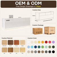 Comptoir de réception moderne et minimaliste sur mesure, table de caisse commerciale pour salon de beauté et zone de réception d'hôtel