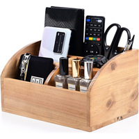 Boîte de rangement de bureau en bois classique, support pour télécommande, étagère, table basse de salon, organisateur de bureau portable