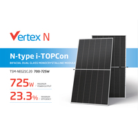 Panneaux solaires bifaciaux monocristallins à demi-cellules Trina TSM-NEG21C.20 715-740W à cadre noir Vertex S N-Type, en stock UE