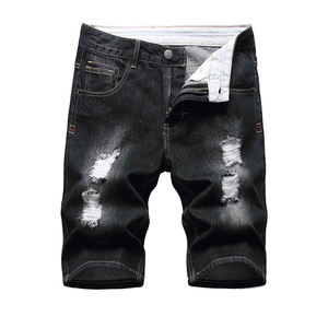 กางเกงขาสั้นผู้ชายราคาประหยัด สไตล์ยิม ดีไซน์ขาดๆ แบบลำลองและสตรีทแวร์ ผลิตจากผ้าฝ้าย 100% กางเกงขาสั้นผู้ชายแบบขาดๆ - Product Image 1