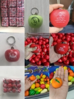 2026 Beste Aanbieding CRESTLINE Rode Appel PU Schuim Knuffel Sleutelhanger Aangepaste Logo Draagbare Stressbal voor Educatieve Promotionele Cadeaus