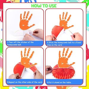 8 pièces Décorations de fête d'<span class=keywords><strong>anniversaire</strong></span> 'Hi Five' pour 5e <span class=keywords><strong>anniversaire</strong></span>, pour garçons et filles, Centre de table en nid d'abeille et Décoration de dessus de table - Product Image 2