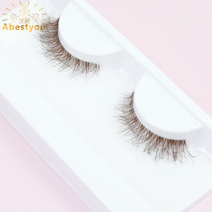 Abestyou Faux cils en fourrure marron effet œ<span class=keywords><strong>il</strong></span> de chat, aspect naturel, avec boîte personnalisée, autocollants, qui brillent <span class=keywords><strong>dans</strong></span> <span class=keywords><strong>le</strong></span> noir - Product Image 6