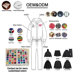 <strong>Customized</strong> Logo Men's Sets Embroidery Tracksuits for Men Joggers <strong>Suits</strong> 100% Cotton Two Piece Sets Sun Faded Mens Sweatpants Sets - Product Image 5