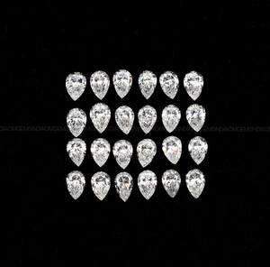 Par de Pendientes y Colgante con Diamante Cultivado en Laboratorio en Forma de Pera, Certificado IGI, Corte Antiguo Único, 6.0x4.0mm - Product Image 6