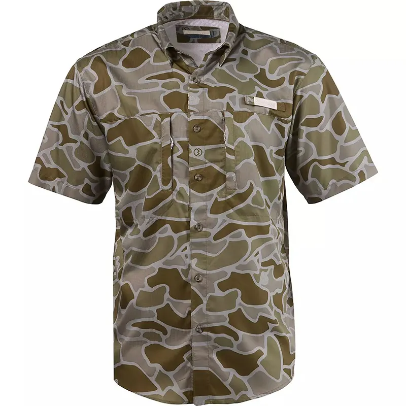 UPF50 + Ropa para hombre Camisa de camping personalizada transpirable Camisas de pesca al sol