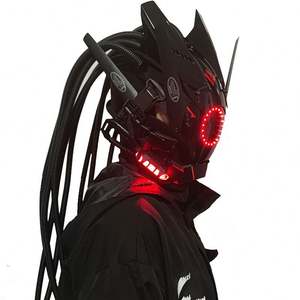 Masque de fête rechargeable à LED Cyberpunk avec thème de super-héros pour une utilisation en extérieur Halloween et mariage - Product Image 6