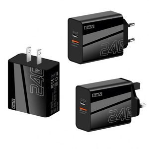EU US UK <b>Plug</b> Multiple Ports 2 Port USB+Type-C Mobile Phone Charger QC3.0+PD Fast Charger Smartphone Fast Charging <b>Adapter</b> - Product Image 1