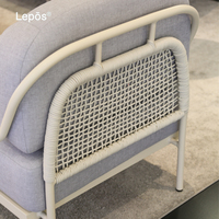Table basse scandinave minimaliste pour patio, structure en aluminium thermolaqué antirouille, table de café d'extérieur pour balcon et espace de loisirs