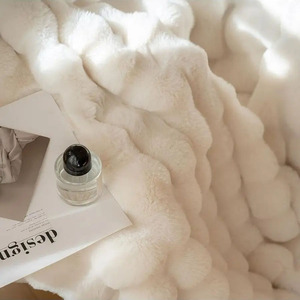 Bubble Rabbit Fluffy Soft Plush Faux Fur 100% Polyester Throw Blanket Thick Heavy Warm Couch <strong>Bed</strong> Cover Knitted <strong>Character</strong> Cute - Product Image 5