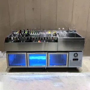 Most Popular Bar Shop Equipment Refrigerator Bartender Station Stainless Steel Cocktail Station