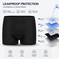 Caleçons Boxers pour Hommes Anti-Fuites Lourdes 300 ml, Séchage Rapide, 5 Couches Anti-Odeur, Contrôle de la Vessie, Vente en Gros