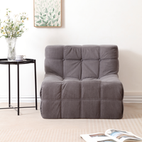 Canapé-lit de loisirs inclinable sans cadre, entièrement rembourré en éponge, capitonné, en tissu microfibre et velours côtelé pour salons, balcons, chambres