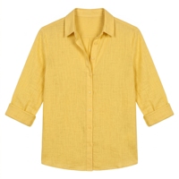 Camisas de manga larga para mujer, cuello solapa, botones, blusa holgada para vacaciones, ropa de poliéster, camisa de mujer