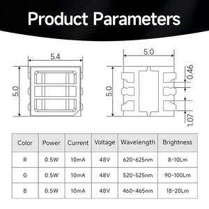 Hy Chất lượng cao <span class=keywords><strong>5050</strong></span> <span class=keywords><strong>Led</strong></span> RGB 48V <span class=keywords><strong>LED</strong></span> <span class=keywords><strong>SMD</strong></span> Tri ba màu sắc kép <span class=keywords><strong>SMD</strong></span> <span class=keywords><strong>LED</strong></span> chip cho xây dựng Ballast bóng đèn - Product Image 2