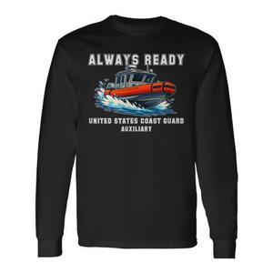 Camiseta de manga larga de la Guardia Costera de los Estados Unidos con diseño de barco Always Ready - Product Image 1