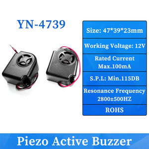 Sirène active piézoélectrique 47*39*23MM DC 12V 24V, <span class=keywords><strong>alarme</strong></span> sonore à haut niveau de décibels 115dB pour systèmes de sécurité - Product Image 3