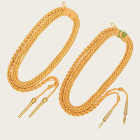 Aiguillette tactique Kango en cordon tressé, accessoire d'uniforme, fil de soie doré/argenté, fabrication OEM/ODM en gros