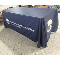 Housses de table extensibles en polyester imperméable avec logo imprimé par sublimation pour salons professionnels, toutes tailles