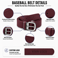 Ceinture de baseball et de softball unisexe en cuir PU durable, classique et polyvalente, avec boucle à ardillon métallique réglable, pour jeunes et adultes