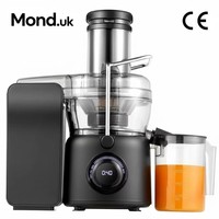 Mond.uk 1250W Juicer Sentrifugal Komersial Hasil Tinggi 85mm Kaliber Besar Baja Tahan Karat Tingkat Ekstraksi Jus 95% Anti-Tetes Pemeras Buah