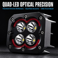 Projecteur de travail LED quadruple 3 pouces 40W, étanche IP68, pour conduite tout-terrain, feux de brouillard pour 4x4, camion, pick-up, SUV, tracteur
