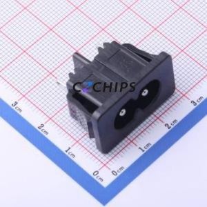 DB-8-6BS9 AC Power Connector Through hole Component (THT) Connector IEC 320-C8 1 2 Panel Mount - Product Image 1