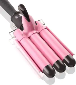 Dual Voltage Hair Waver 1 Inch Ceramic Tourmaline 3 Barrel Hair Curler For Hair Styling