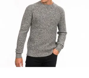 VSCOO OEM/ODM 캐주얼 울 블렌드 긴 소매 크루 넥 단색 니트 풀오버 스웨터 남성
