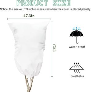 Protection hivernale pour les plantes, housse de protection contre le gel pour les plantes de 60 cm x 80 cm avec cordon de serrage - Product Image 2