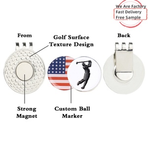 Marcadores de pelotas de golf personalizados al por mayor, con grabado de logotipo en caja dorada única, chapado en negro, con cierre a presión, etiquetas novedosas, gorras con borde y gorras South Blanks - Product Image 4